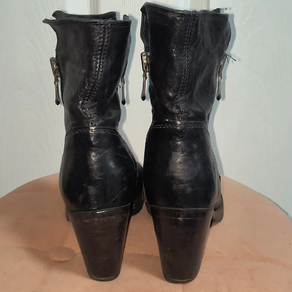 Frye Sylvia Leather Ankle Boots Size 7 - Picture 5 of 9